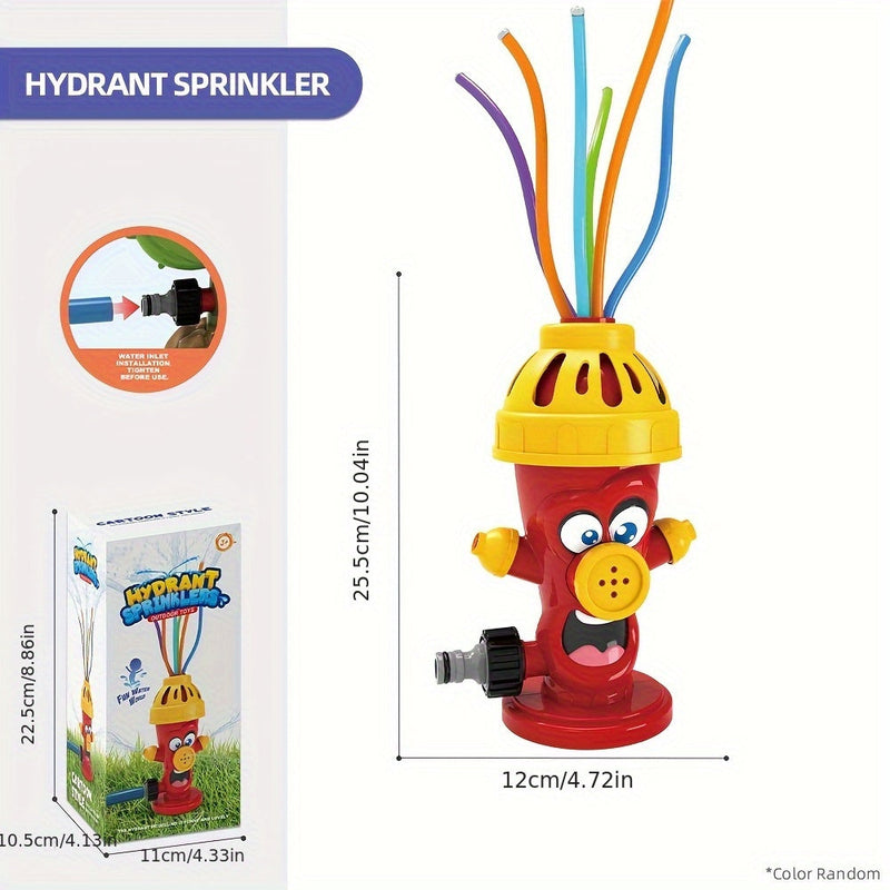Wassersprinkler HydroHero | Drehender Feuerhydrant-Effekt | Für Garten & Sommer-Wasserspaß | Schlauchanschluss