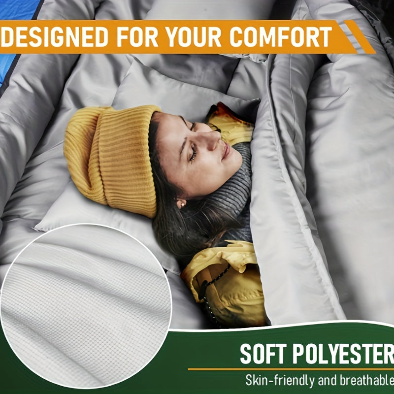 Camping-Schlafsack Duomira 2-in-1 | Doppelschlafsack & Einzelschlafsäcke | Integriertes Kissen | Warm & Komfortabel