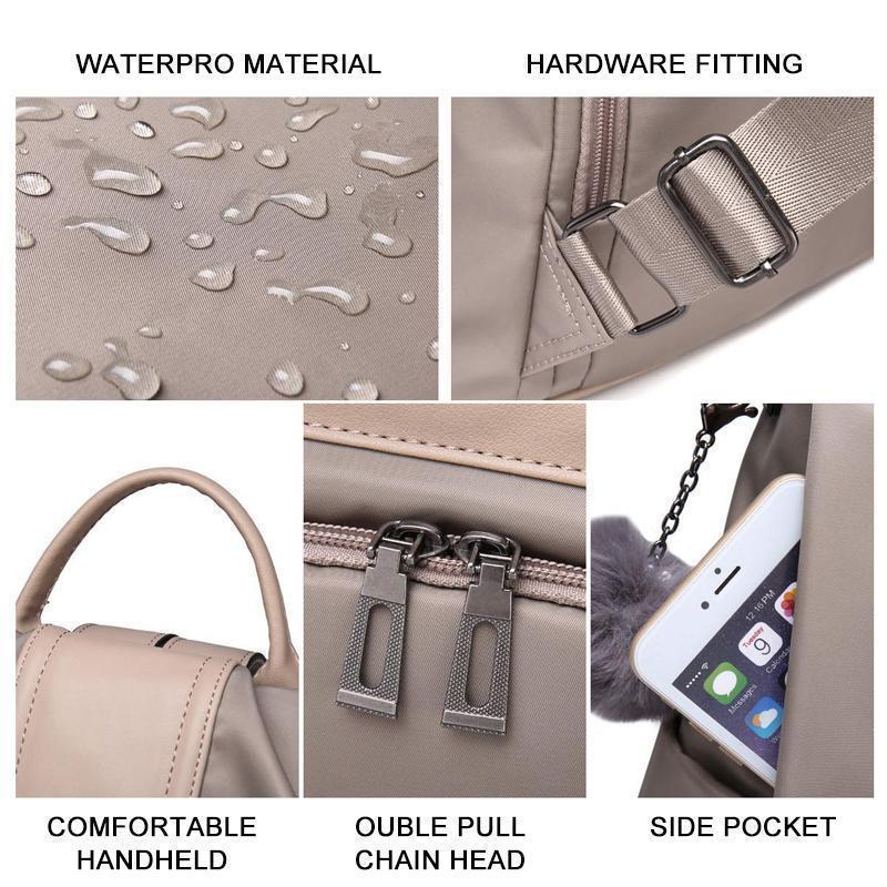 Valessia Damen Rucksack | Diebstahlschutz & Wasserabweisend | PU-Leder & Nylon | 31×33×14 cm