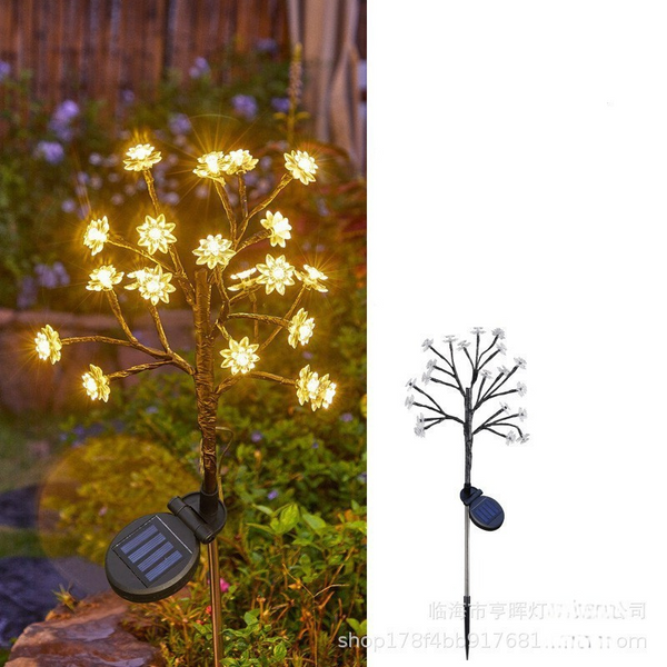 Lumiora Naturlicht Solar Gartenlichter | 6er-Set Wildfenchel Design | Warmweißes LED-Licht | 75 cm Höhe