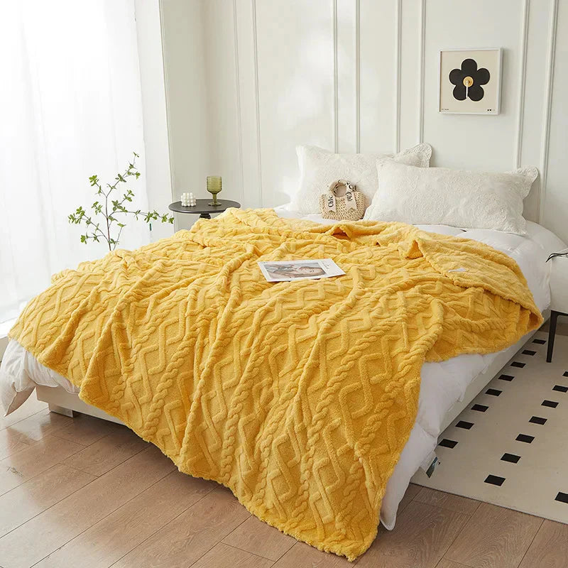 Lammwolldecke WoolAura | Zweiseitig Verdickt | Flanell & Lammwolle | Weich & Warm