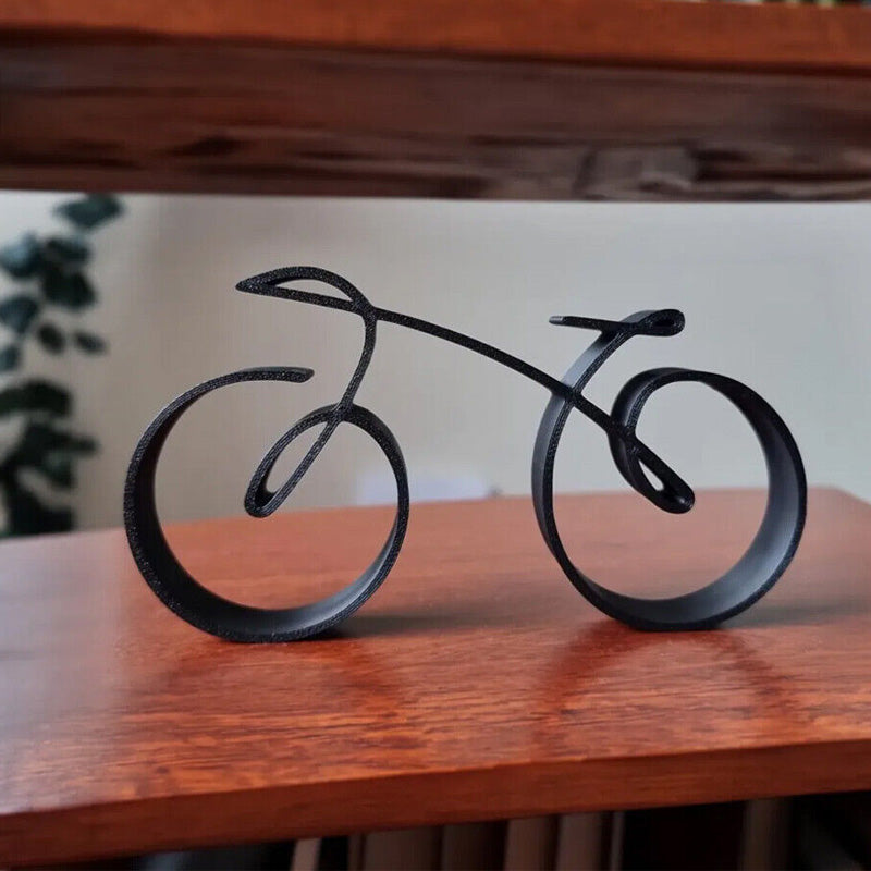 Velaro Fahrrad-Skulptur | Minimalistisches Drahtrahmen-Design | Eisen Schwarz | Geschenkidee für Radliebhaber