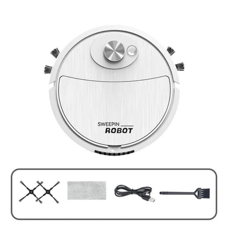 Cleaniq Bot Saugroboter 3-in-1 | Saugt, Wischt & Kehren | Leise & Kompakt | USB-Aufladung