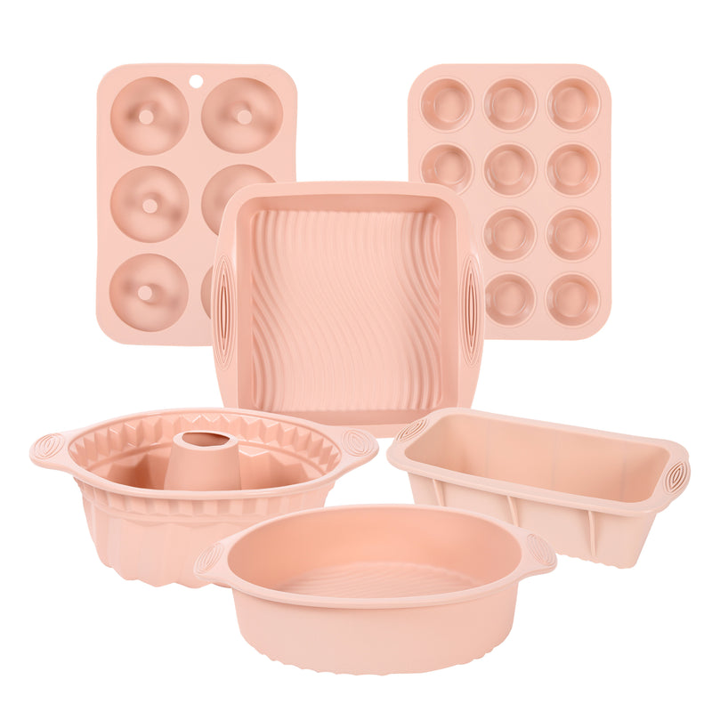 Bakefinity Silikon Backform Set 6-teilig | Antihaft & Flexibel | Für Kuchen, Muffins, Donuts & Brot