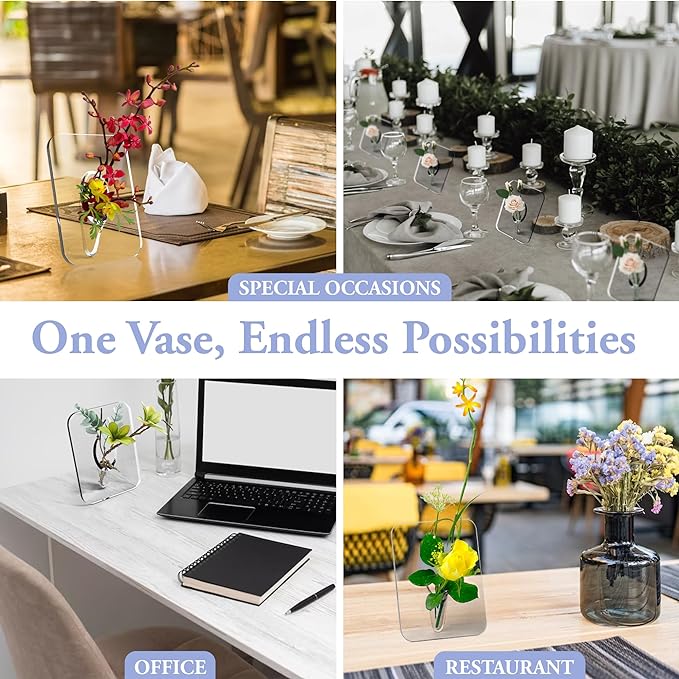 FloraFrame | Acryl Bilderrahmen-Vase | Modern & Elegant | Transparent