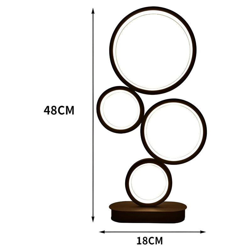 Circulum LED Ring-Tischlampe Schwarz | Dimmbar & Energieeffizient | Modernes Design | Acryl & Aluminium