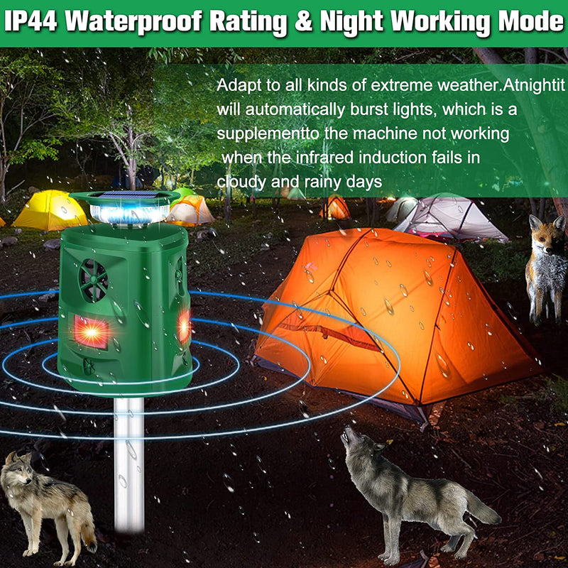 Terrapax Solar Tierabwehr Ultraschall | 360° Bewegungssensor | 5 Modi & Lichtsignale | Wetterfest & Umweltfreundlich