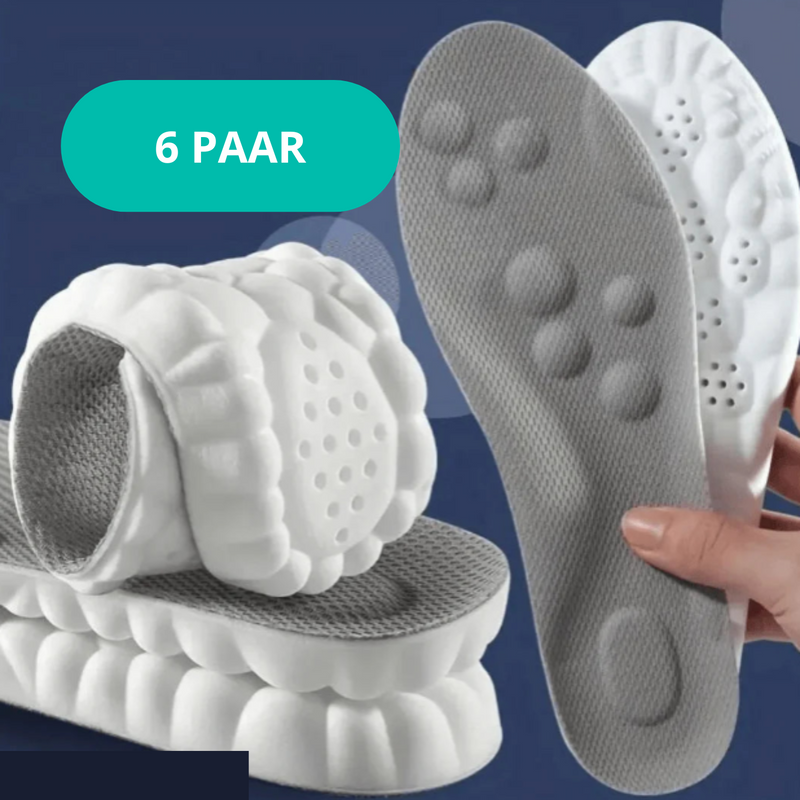 OrthoCloud 4D Einlegesohlen | Schmerzfreie Füße | Ergonomische Unterstützung | Waschbar & Anpassbar