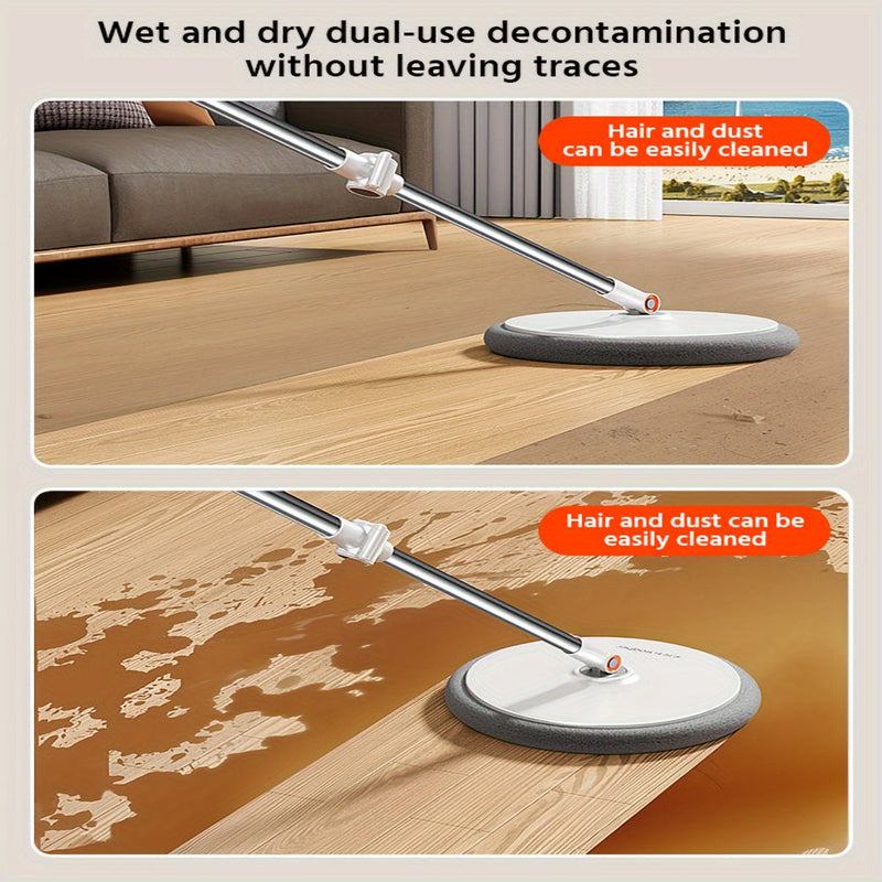 Glanzio Spin Mop Set 3-in-1 | Handsfree Auswringen | Verstellbarer Stiel 130 cm | Für Alle Bodenarten