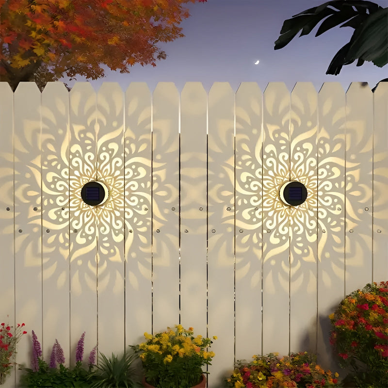 Solavero Solar Wandleuchte | Warmweißes LED-Licht | IP65 Wetterfest | Modernes Cut-Out-Design