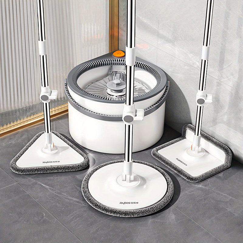 Glanzio Spin Mop Set 3-in-1 | Handsfree Auswringen | Verstellbarer Stiel 130 cm | Für Alle Bodenarten