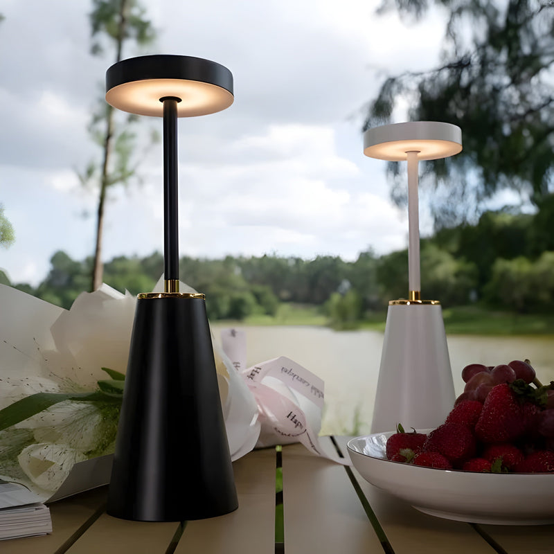 Lumorae Kabellose LED Tischlampe | Touch-Dimmung & USB-Betrieb | Modernes Design | Schwarz oder Weiß