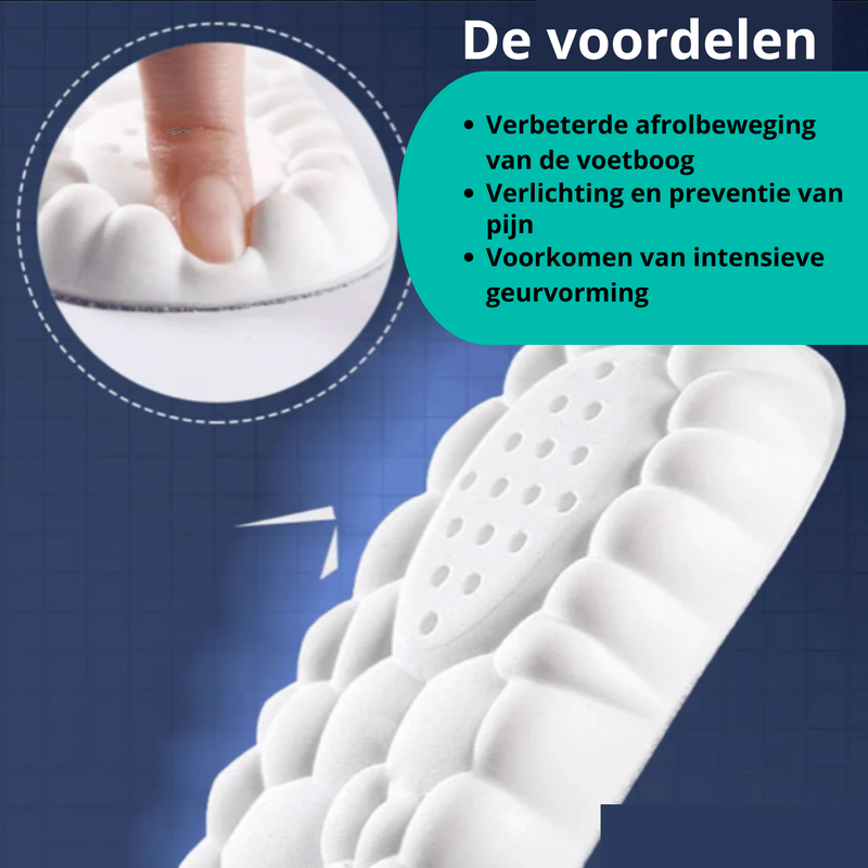 OrthoCloud 4D Einlegesohlen | Schmerzfreie Füße | Ergonomische Unterstützung | Waschbar & Anpassbar