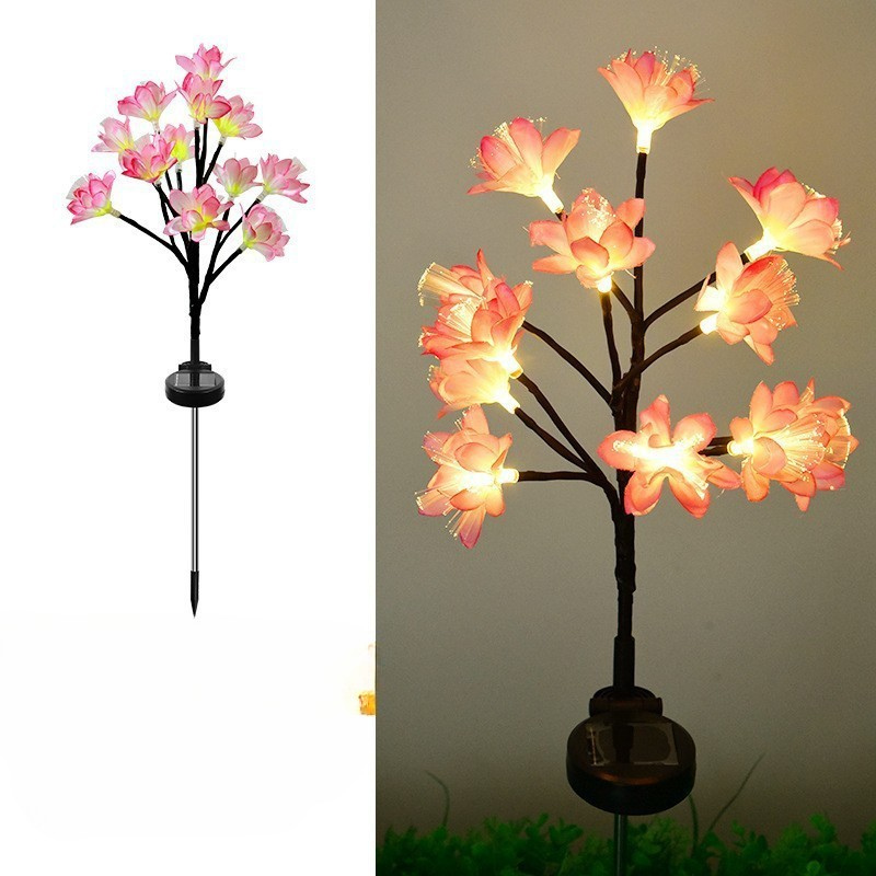 Lumiora Naturlicht Solar Gartenlichter | 6er-Set Wildfenchel Design | Warmweißes LED-Licht | 75 cm Höhe