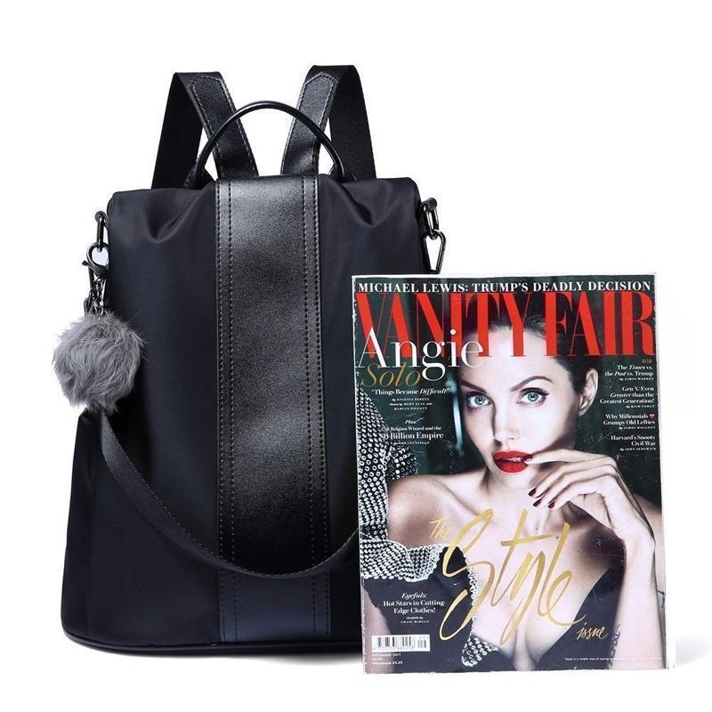 Valessia Damen Rucksack | Diebstahlschutz & Wasserabweisend | PU-Leder & Nylon | 31×33×14 cm
