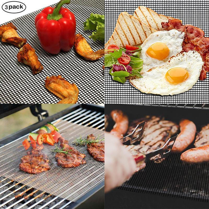 Grillfine BBQ Grillnetz / Grillmatte | Antihaft & Wiederverwendbar | Hitzebeständig bis 370 °C | Für Fleisch, Fisch & Gemüse