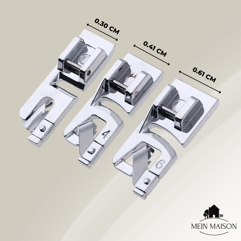 HemExpert – 3-teiliges Set mit breit eingefassten Saumnähfüßen