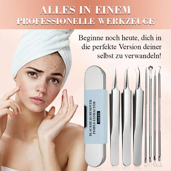 Mitesserentferner Set PureSkinX | Präzise & Hygienisch | Edelstahl Tools für klare Haut