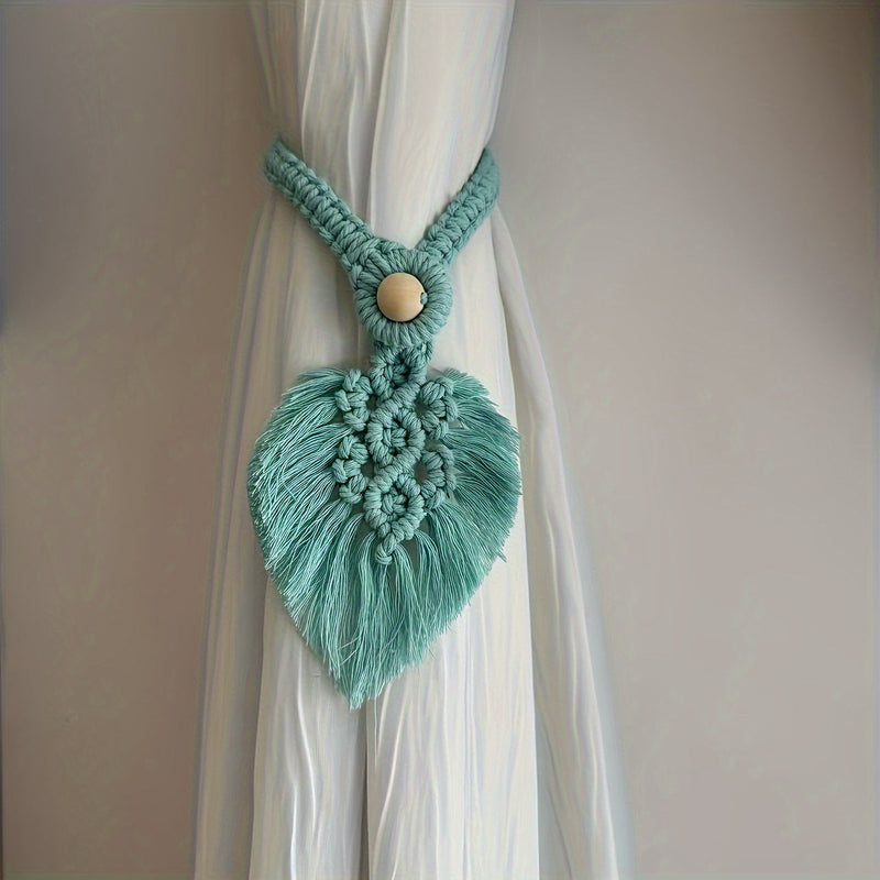 Boho-Gardinenhalter KNOTANA | 2er-Set | Handgeknüpft aus 100 % Baumwolle | 45 cm | Makramé-Stil