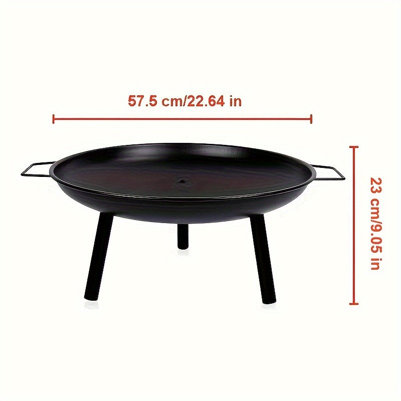 Feurava Gusseiserne Feuerschale | 57,5 cm Ø | Robust & Multifunktional | Für Garten, Terrasse & Camping