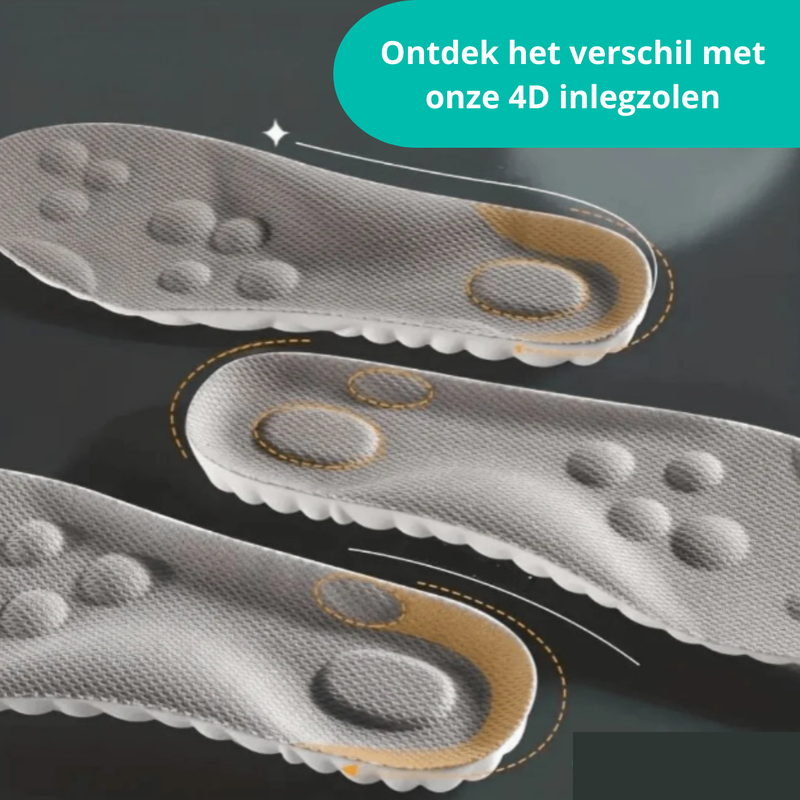 OrthoCloud 4D Einlegesohlen | Schmerzfreie Füße | Ergonomische Unterstützung | Waschbar & Anpassbar