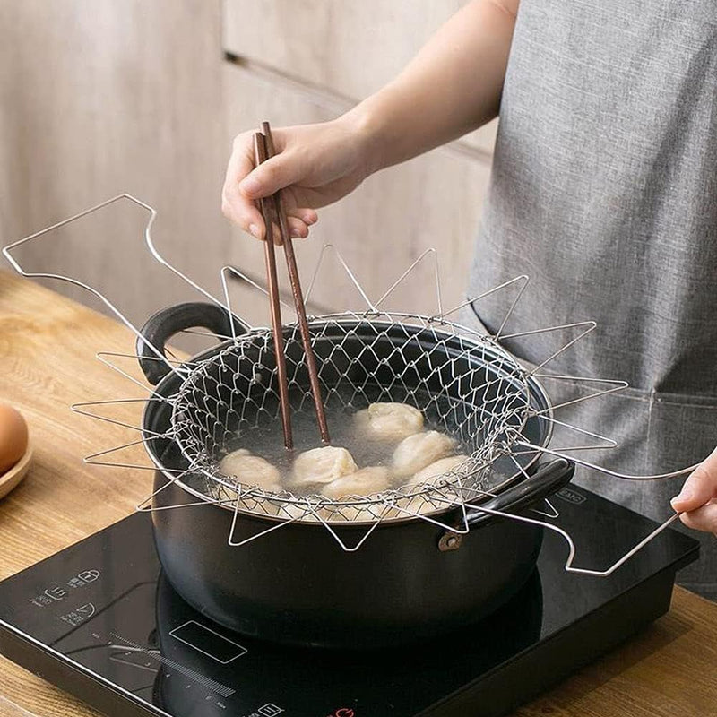 1+1 GRATIS | FlexiChef Duo – Dualfunktionaler Küchenkorb zum Kochen, Braten & Abtropfen