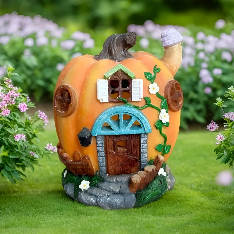 Solar-Kürbishaus Lumipumpa | LED-Gartenleuchte | Wetterfest & Energiesparend | Perfekt für Halloween & Herbstdeko