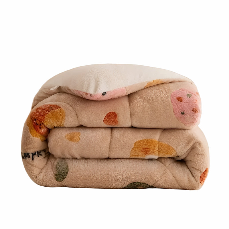 Kuscheldecke HyggeDream | Kürbis- & Schneeflockenmotiv | Doppellagig & Ultraweich | Perfekt für Herbst & Winter