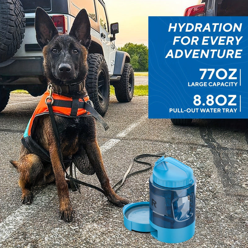 Hunde-Wasserflasche PawQuench Max | 2,18 L Kapazität | Mit Faltbarer Trinkschale | BPA-frei & Tragbar