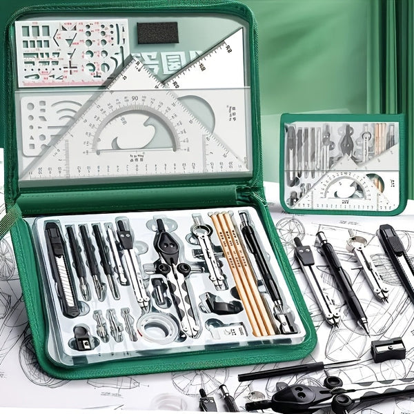 Zeichenwerkzeug-Set ProLinea | Edelstahl | Präzise Geometriewerkzeuge | Für Studium & Technik