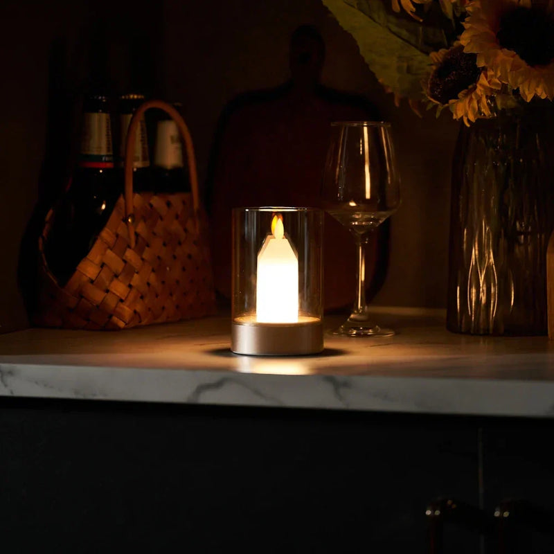 LED Kerze GlowCandle | Handgesten-Steuerung | Warmweißes Licht | 8,6 x 13 cm