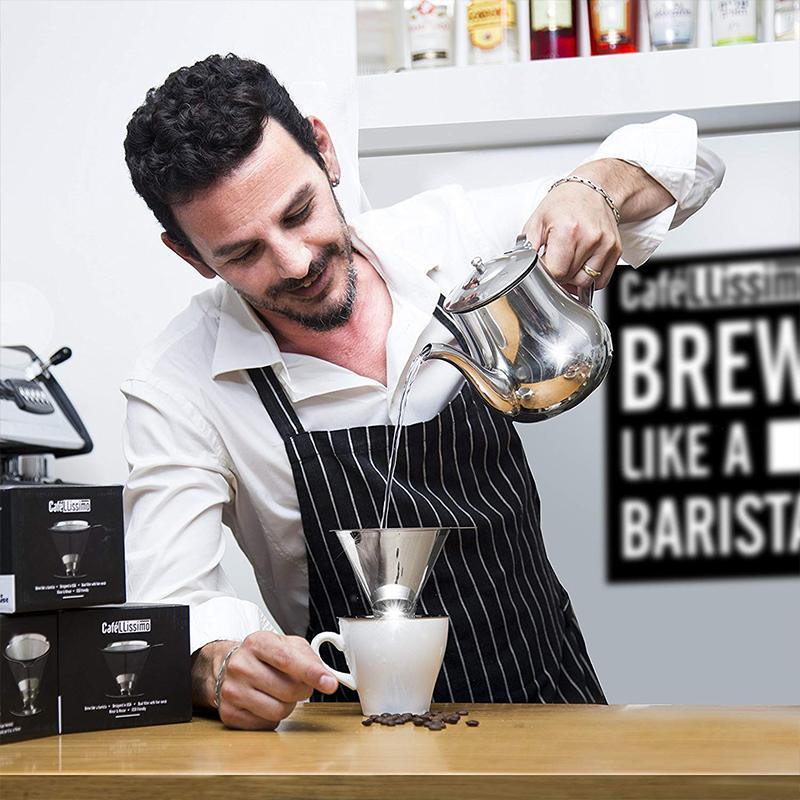 Brewvivo  Kaffee Dauerfilter aus Edelstahl | Feines Sieb & Schneller Auslauf | Ø 11,5–12,5 cm | Wiederverwendbar & Nachhaltig