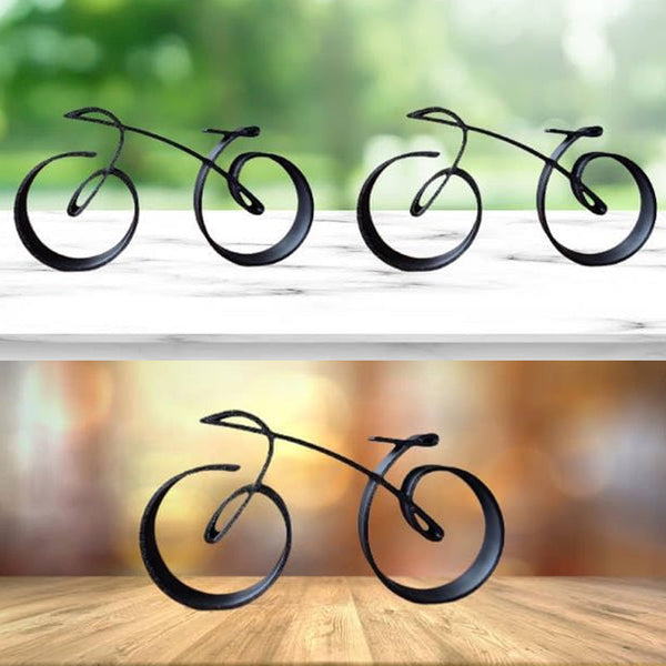 Velaro Fahrrad-Skulptur | Minimalistisches Drahtrahmen-Design | Eisen Schwarz | Geschenkidee für Radliebhaber