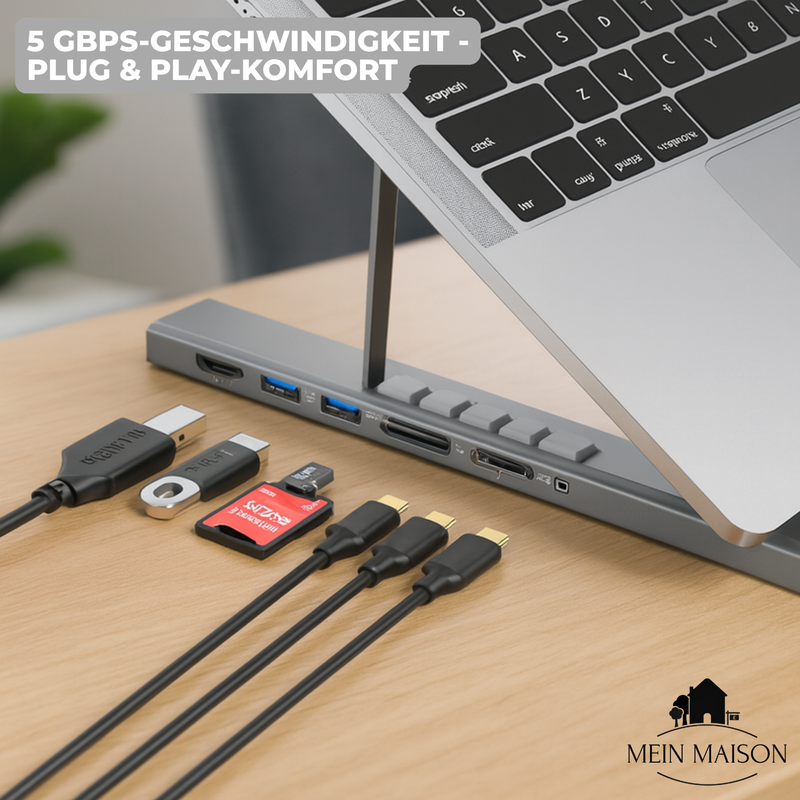 ProDock Ständer – 8-in-1 Laptop-Erhöhung und Hub kombiniert!