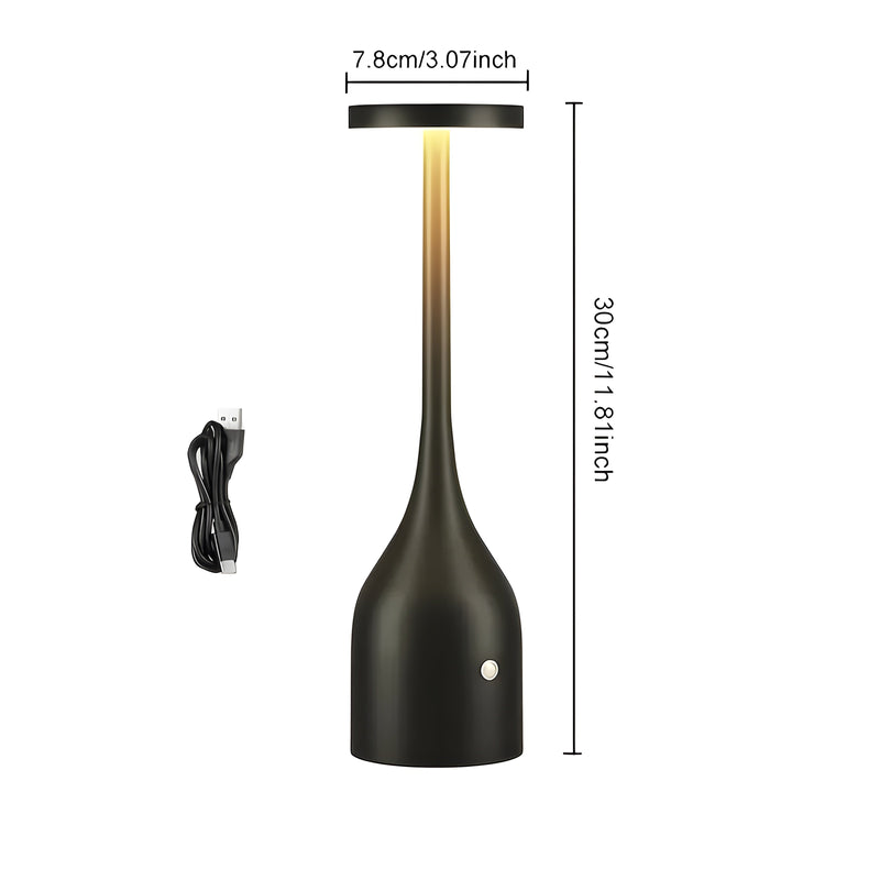 LumoVéa Kabellose Tischlampe LED | Touch-Dimmbar | 2000 mAh Akku | Modern & Tragbar | Schwarz/Weiß/Grün
