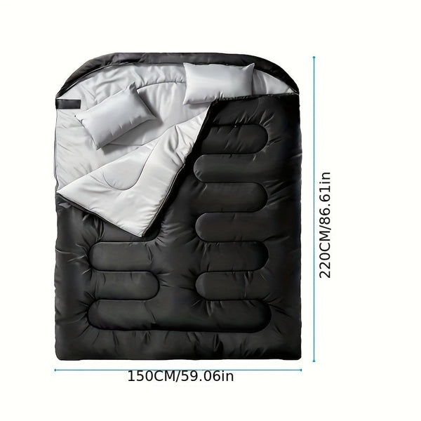 Camping-Schlafsack Duomira 2-in-1 | Doppelschlafsack & Einzelschlafsäcke | Integriertes Kissen | Warm & Komfortabel