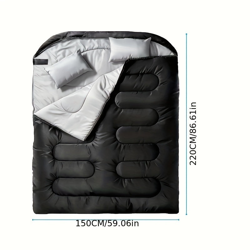 Camping-Schlafsack Duomira 2-in-1 | Doppelschlafsack & Einzelschlafsäcke | Integriertes Kissen | Warm & Komfortabel