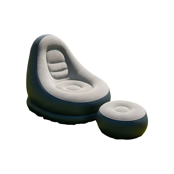 Aufblasbares Sofa AirLounge Solo | Mit Hocker | Ergonomisch & Wetterfest | Für Innen & Außen | 1 Person