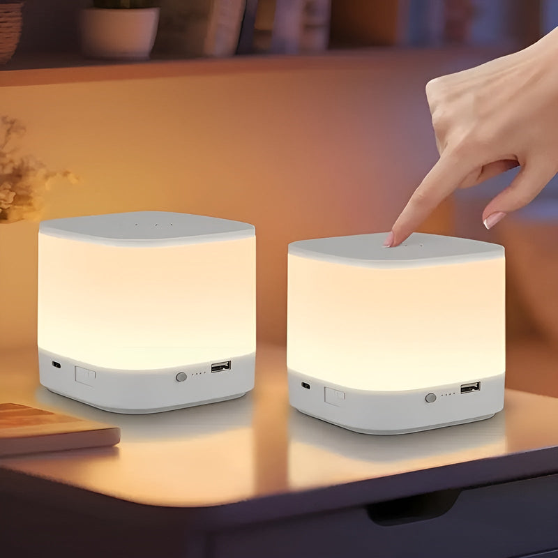 Lumora LED-Tischlampe | Touch-Dimmer & Timer | Kabellos & USB-Aufladung | Einstellbare Farbtemperatur