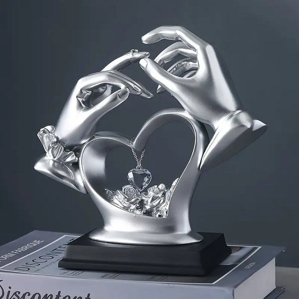 Dekofigur HeartHands | Romantische Hand-Skulptur | Geschenkidee für Hochzeit & Jubiläum