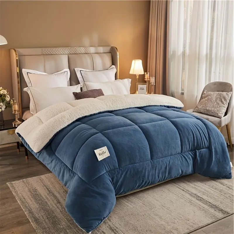 Nordura Bettdecke Winter | 3-lagig & Gesteppt | Kariertes Design | Warm & Pflegeleicht