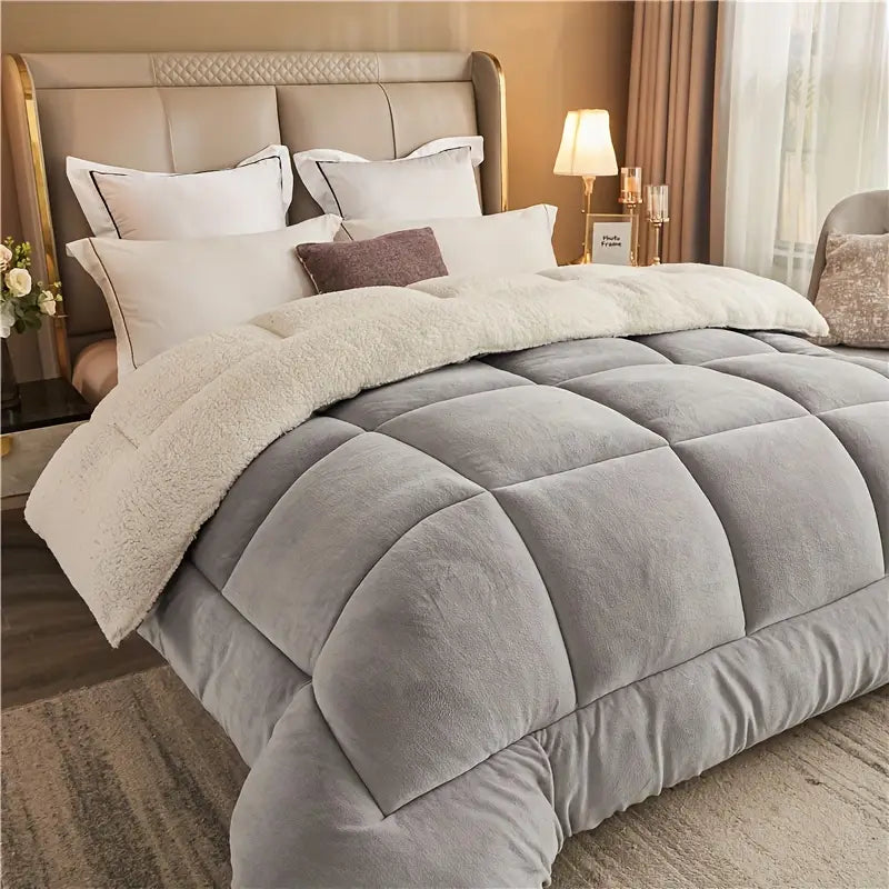 Nordura Bettdecke Winter | 3-lagig & Gesteppt | Kariertes Design | Warm & Pflegeleicht