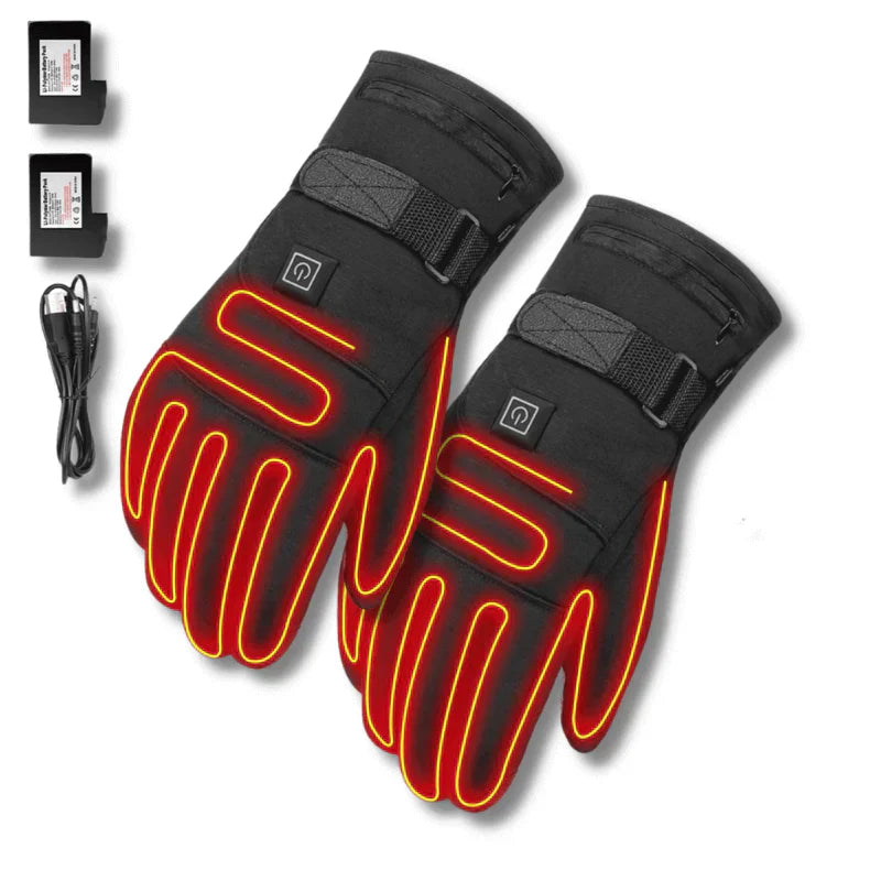 Beheizbare Handschuhe ThermoGrip | 3 Heizstufen | Touchscreen-fähig | Schwarz