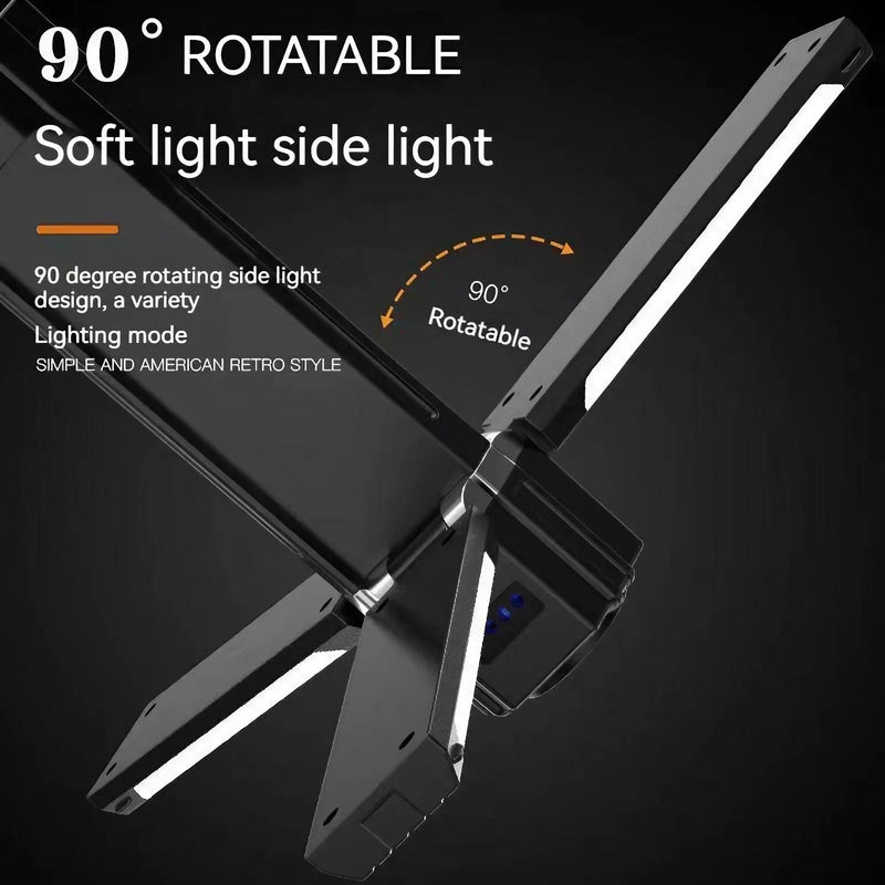 LumoTrail Campinglampe Outdoor | 3000 mAh Akku & Faltbares Design | Magnet & Haken | Wasserdicht 6 x 20 cm