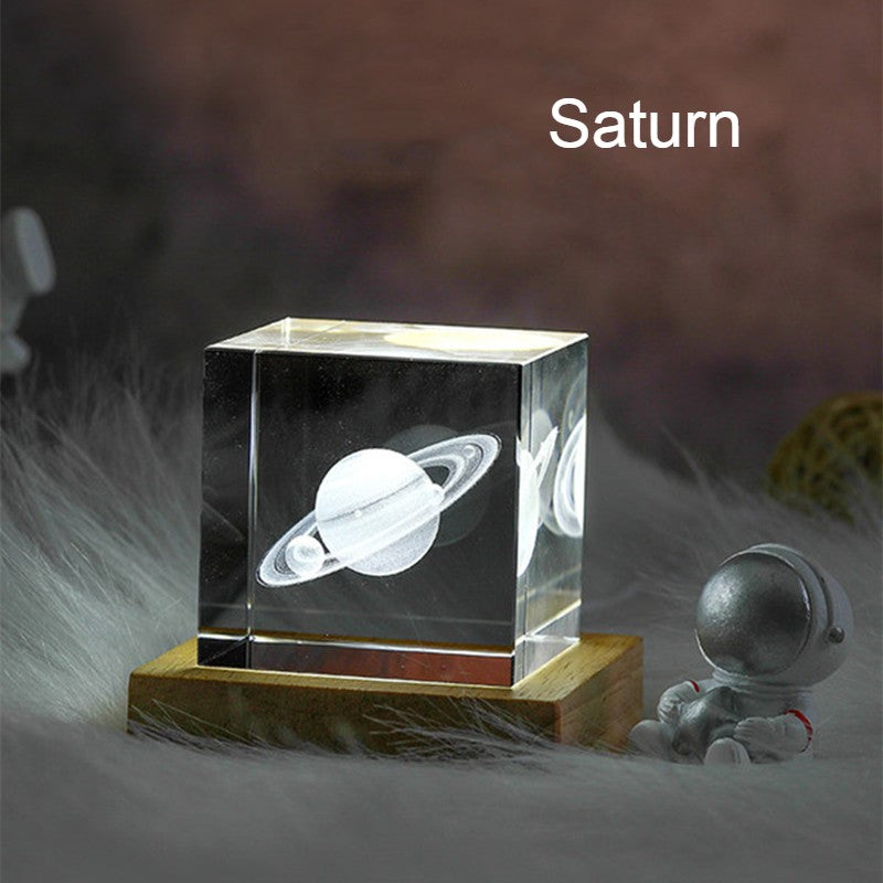 Celestara 3D Galaxy Kristallwürfel | Mit Aufladbarer LED-Lichtbasis | Magische Wohn-Dekoration & Geschenkidee