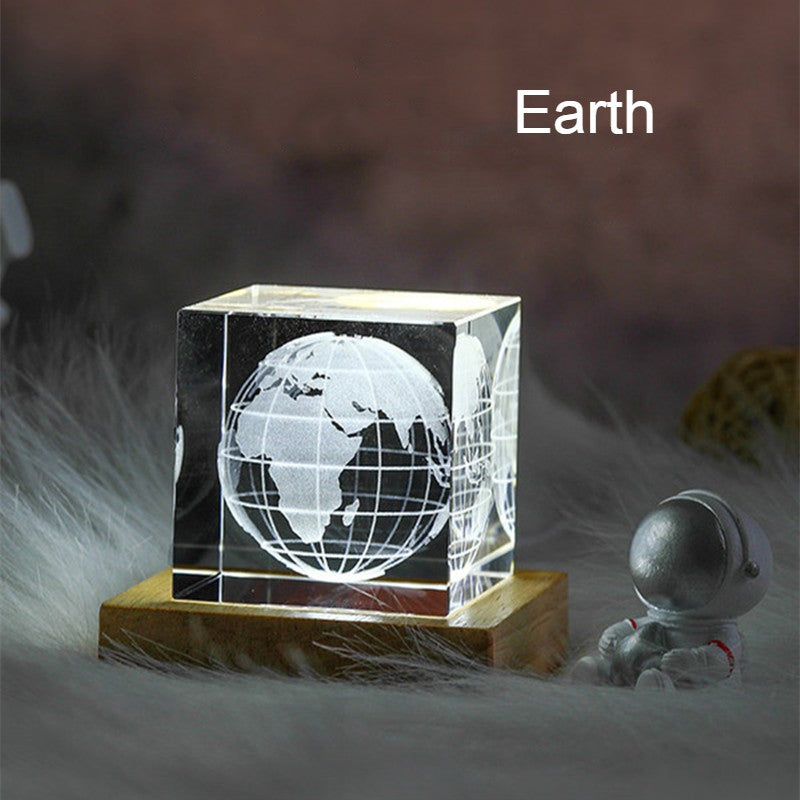 Celestara 3D Galaxy Kristallwürfel | Mit Aufladbarer LED-Lichtbasis | Magische Wohn-Dekoration & Geschenkidee