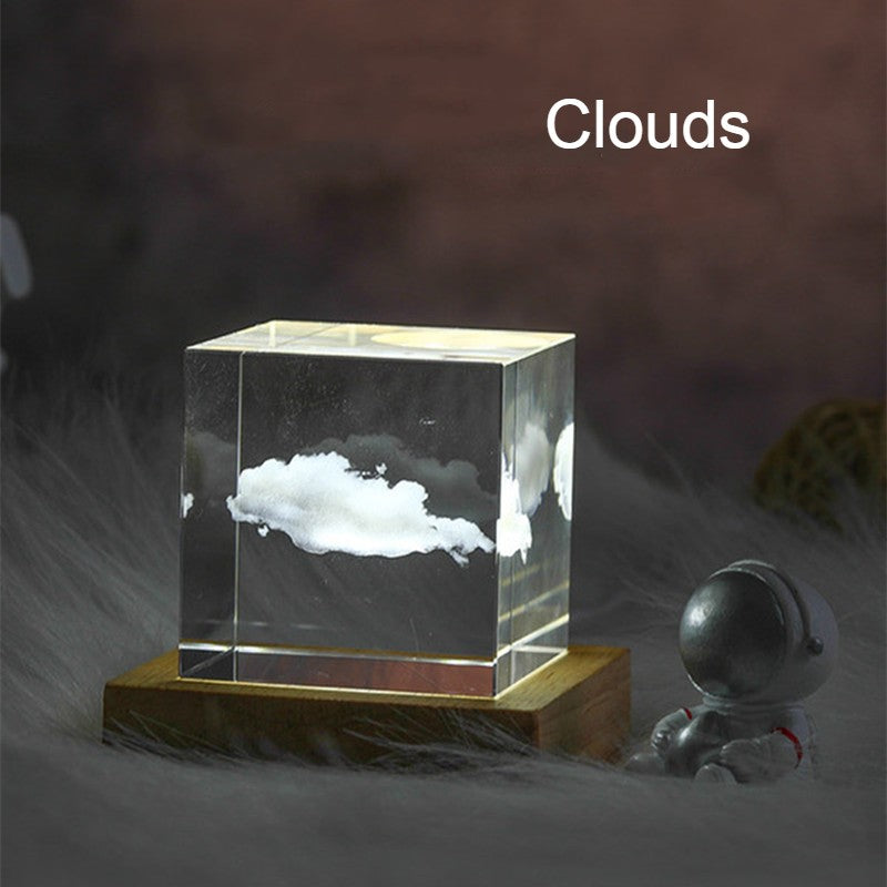 Celestara 3D Galaxy Kristallwürfel | Mit Aufladbarer LED-Lichtbasis | Magische Wohn-Dekoration & Geschenkidee