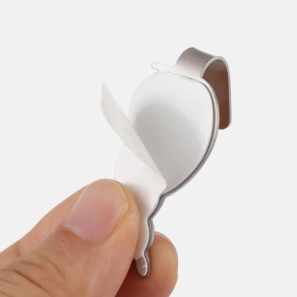 Fixura Wandhaken | Selbstklebend | Edelstahl | 2er-Set | 2,5 x 5,5 cm | Gold, Grau, Silber