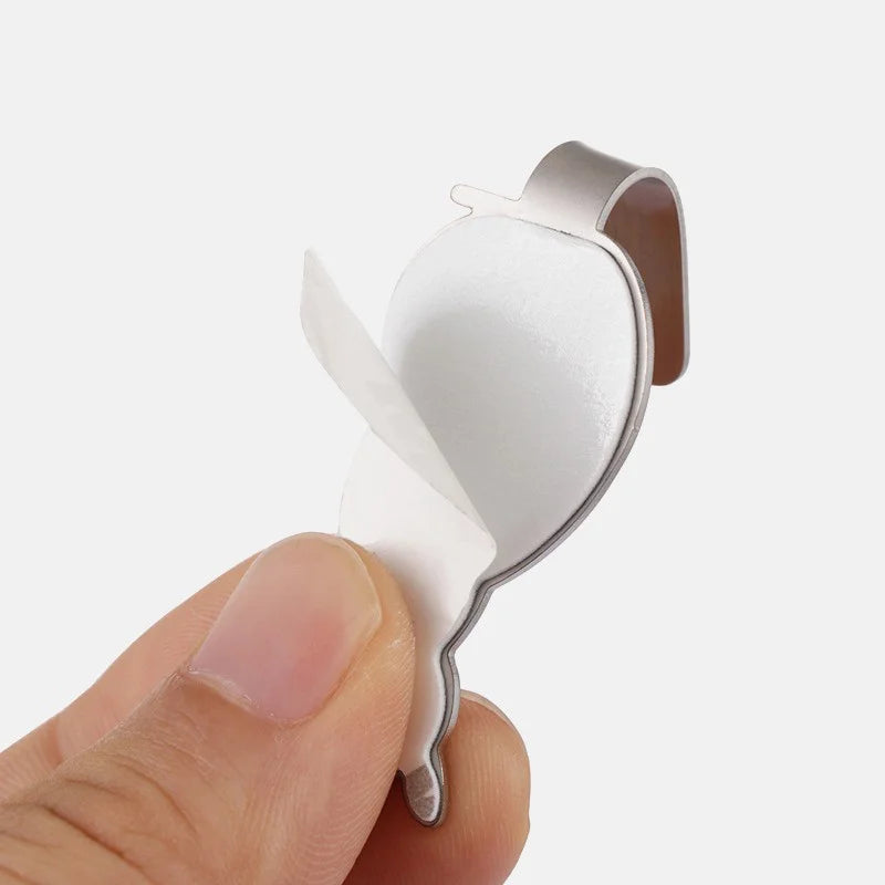 Fixura Wandhaken | Selbstklebend | Edelstahl | 2er-Set | 2,5 x 5,5 cm | Gold, Grau, Silber