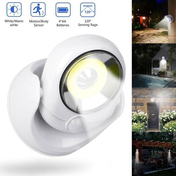 LUXWÄCHTER LED Sicherheitslampe | Mit Bewegungsmelder & Timer | Kabellos & Wetterfest | 450 Lumen